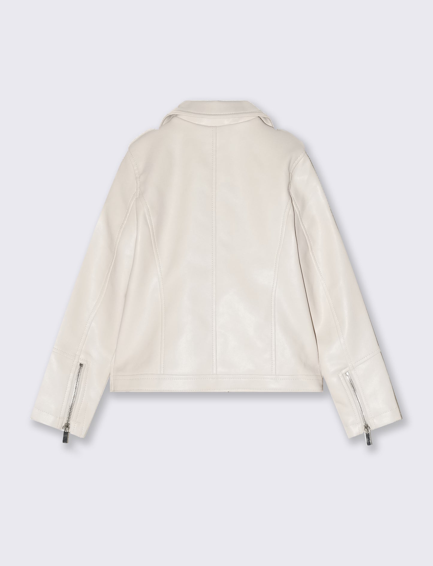 Giubbino modello chiodo da bambina. - Beige