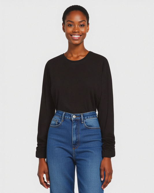 T-SHIRT  BASICA MANICA LUNGA - Moro