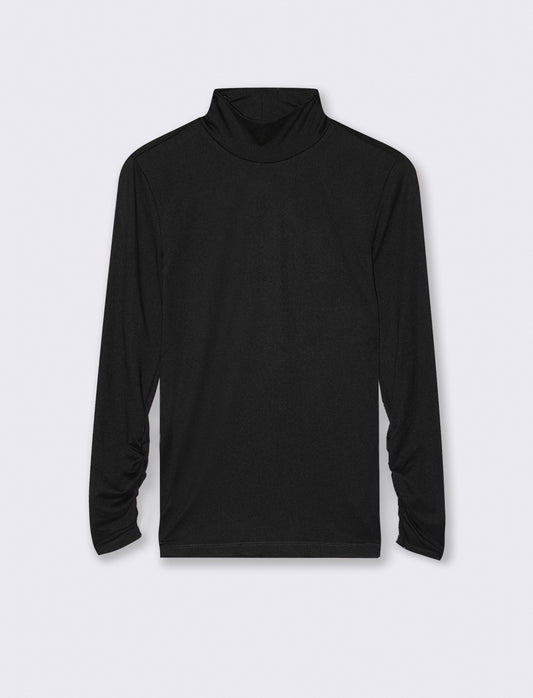 MAGLIA COLLO ALTO MANICA LUNGA  BASIC - Nero