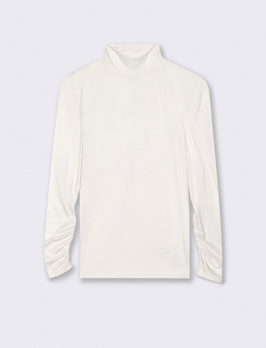 MAGLIA COLLO ALTO MANICA LUNGA  BASIC - Avorio