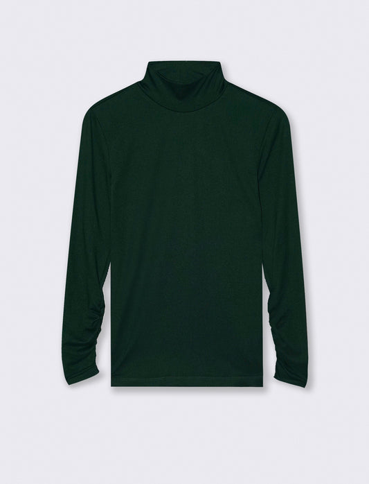MAGLIA COLLO ALTO MANICA LUNGA  BASIC - Verde bosco