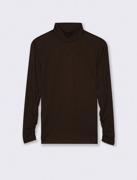 MAGLIA COLLO ALTO MANICA LUNGA  BASIC - Moro