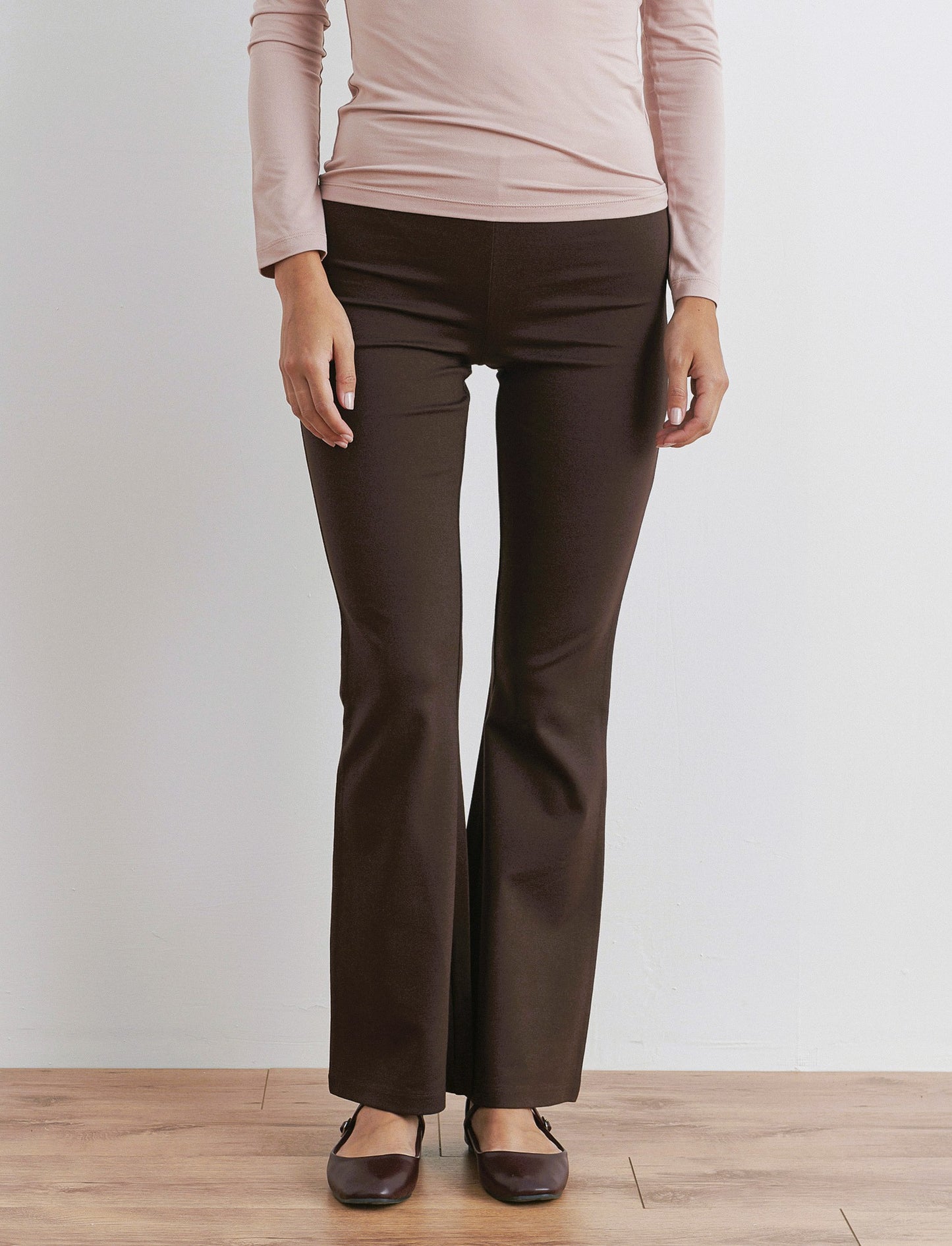 PANTALONE FLARE IN PUNTO MILANO - Marrone tabacco