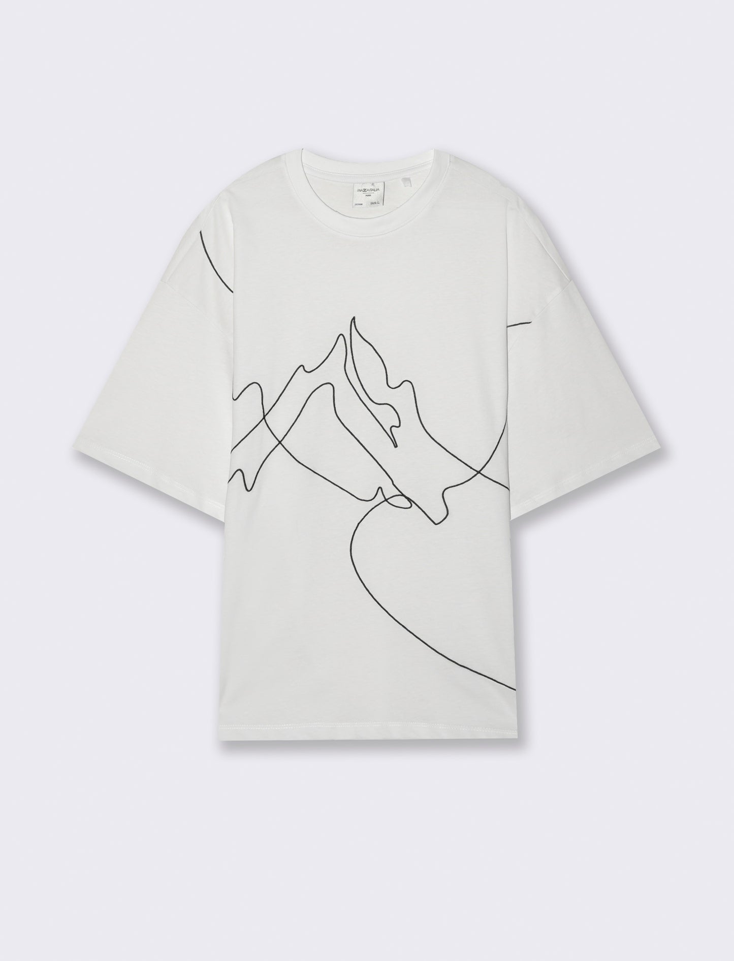 T-shirt boxy fit con ricamo - Bianco
