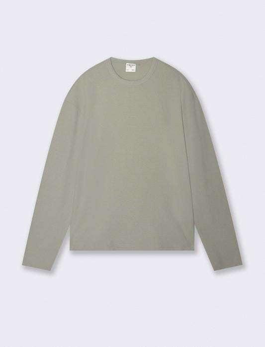 T-SHIRT  IN MICRO WAFFLE  REGULAR FIT - Verde salvia