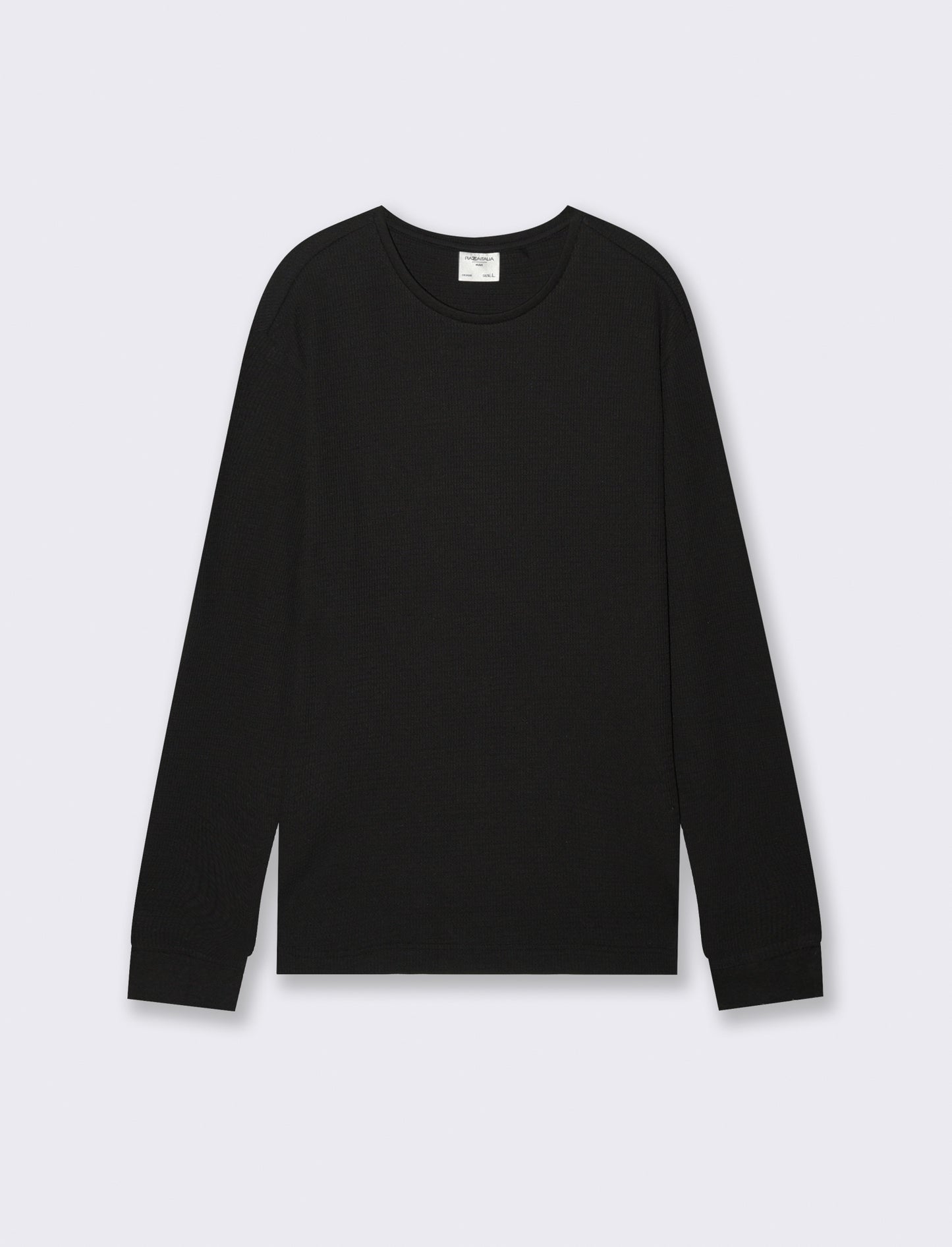 T-SHIRT  IN WAFFLE  SLIM FIT - Nero
