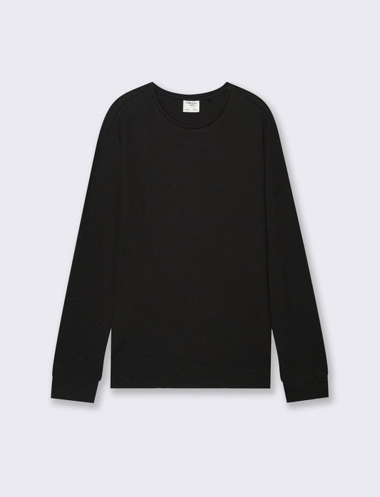 T-SHIRT  IN WAFFLE  SLIM FIT - Nero