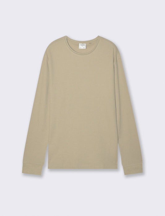 T-SHIRT  IN WAFFLE  SLIM FIT - Beige