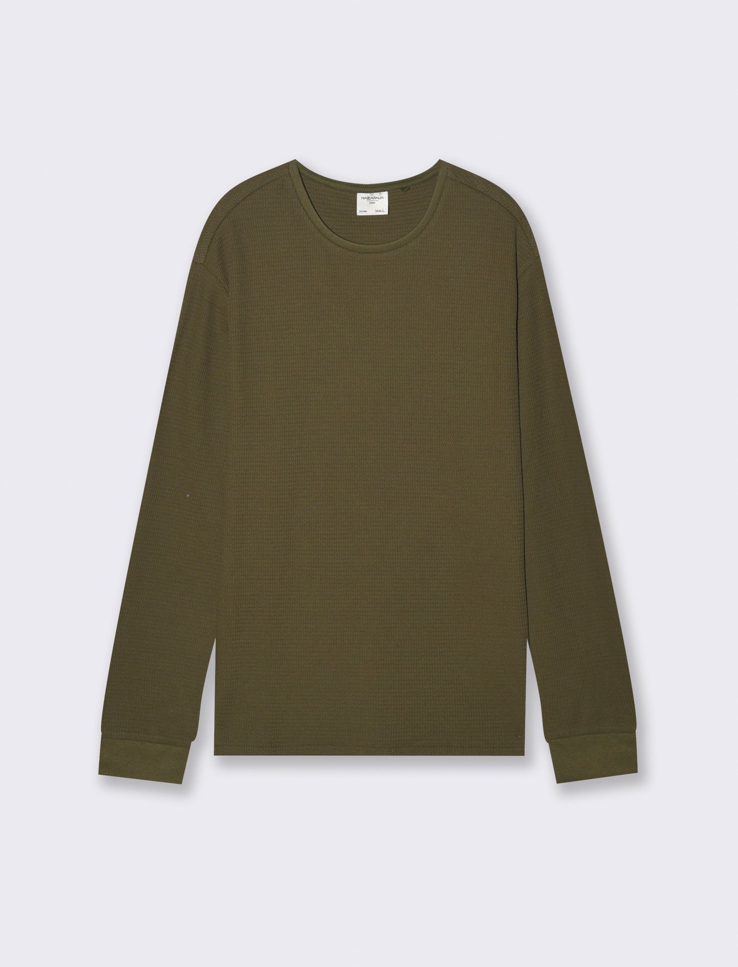 T-SHIRT  IN WAFFLE  SLIM FIT - Verde militare