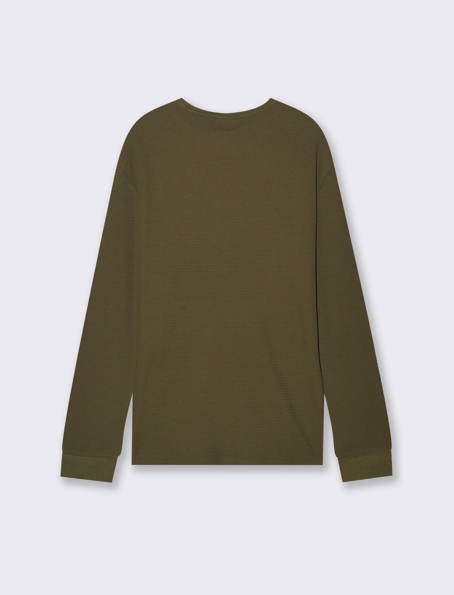 T-SHIRT  IN WAFFLE  SLIM FIT - Verde militare