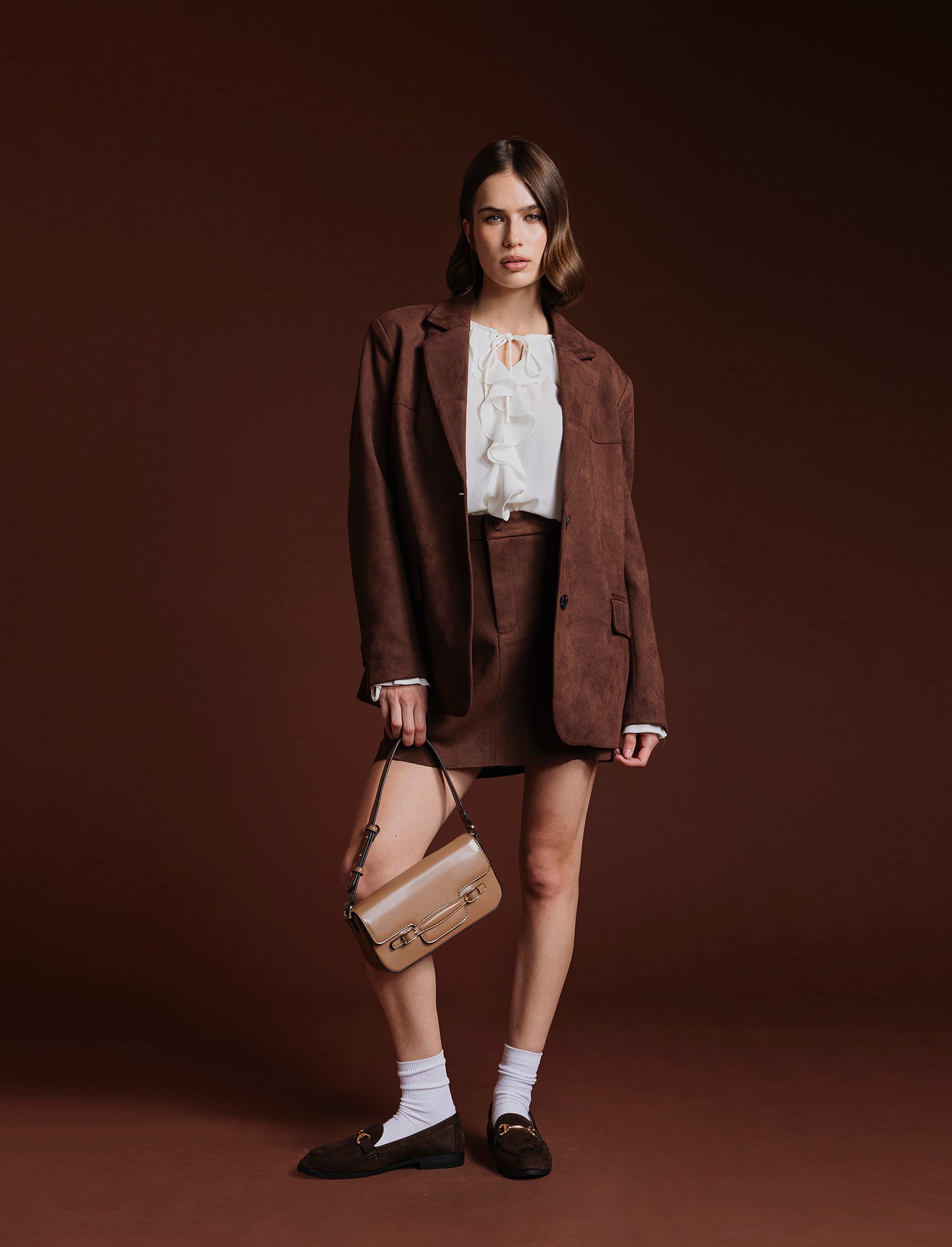 Tracolla donna con pattina - Beige