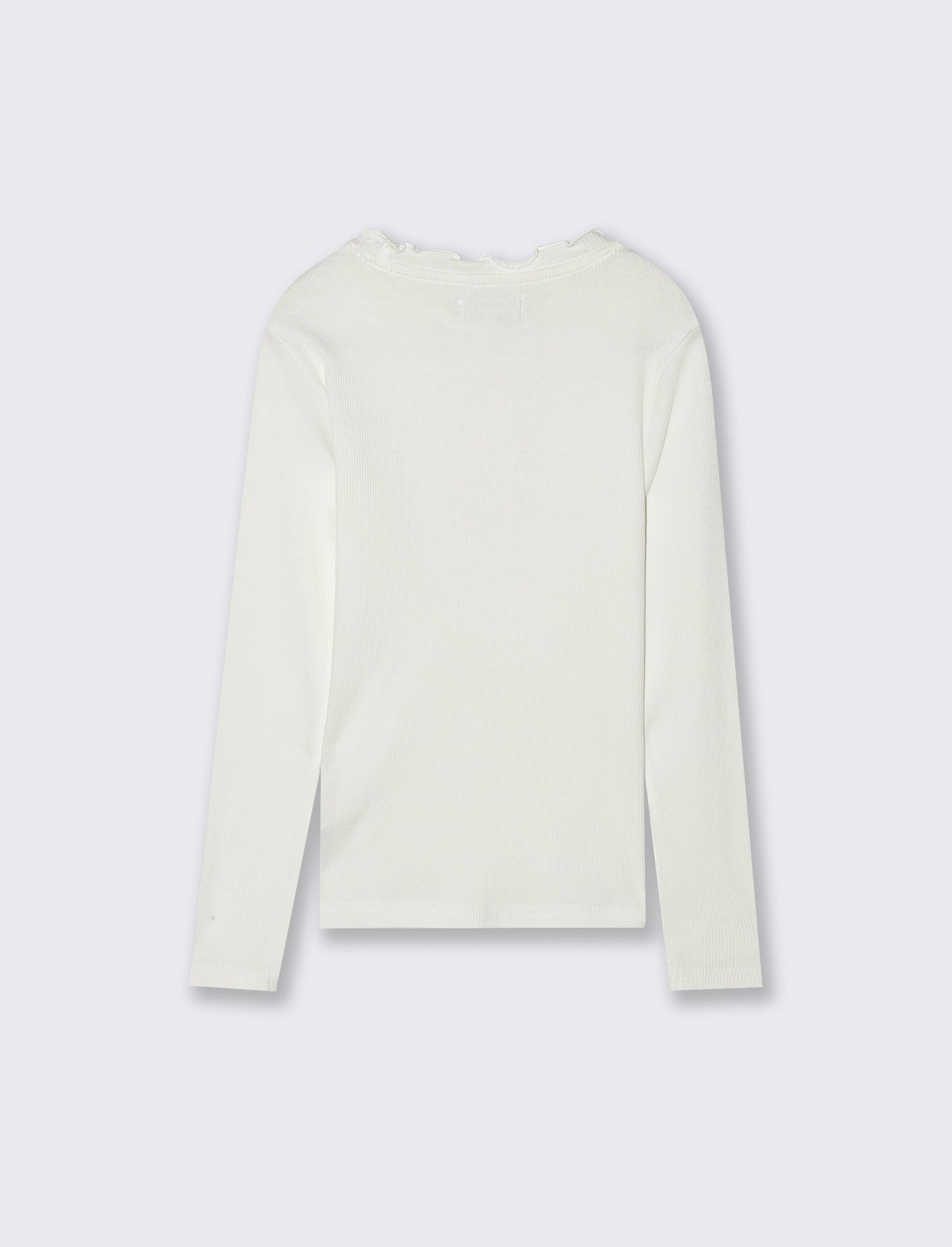 T-shirt in rib - Bianco latte