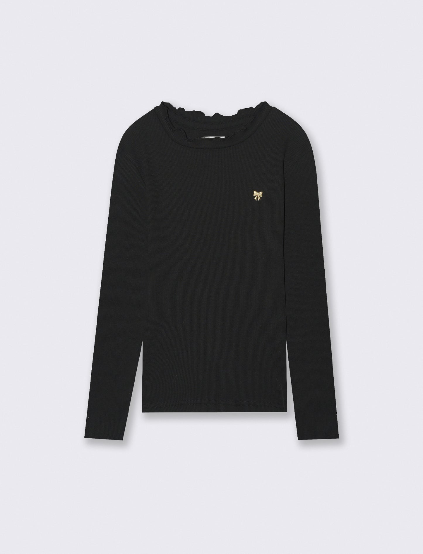 T-shirt in rib - Nero