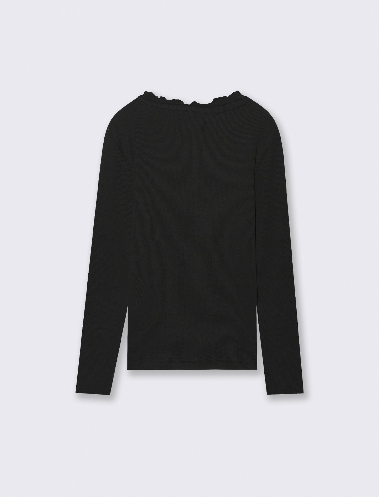 T-shirt in rib - Nero