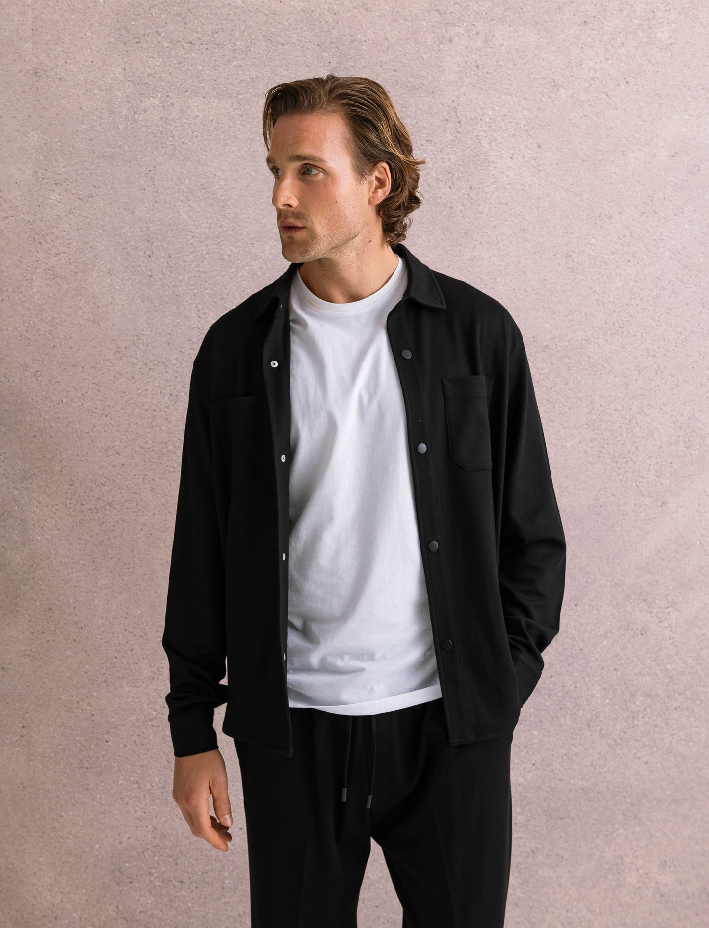 CAMICIA DA COMPLETO LAVORAZIONE JACQUARD - Nero