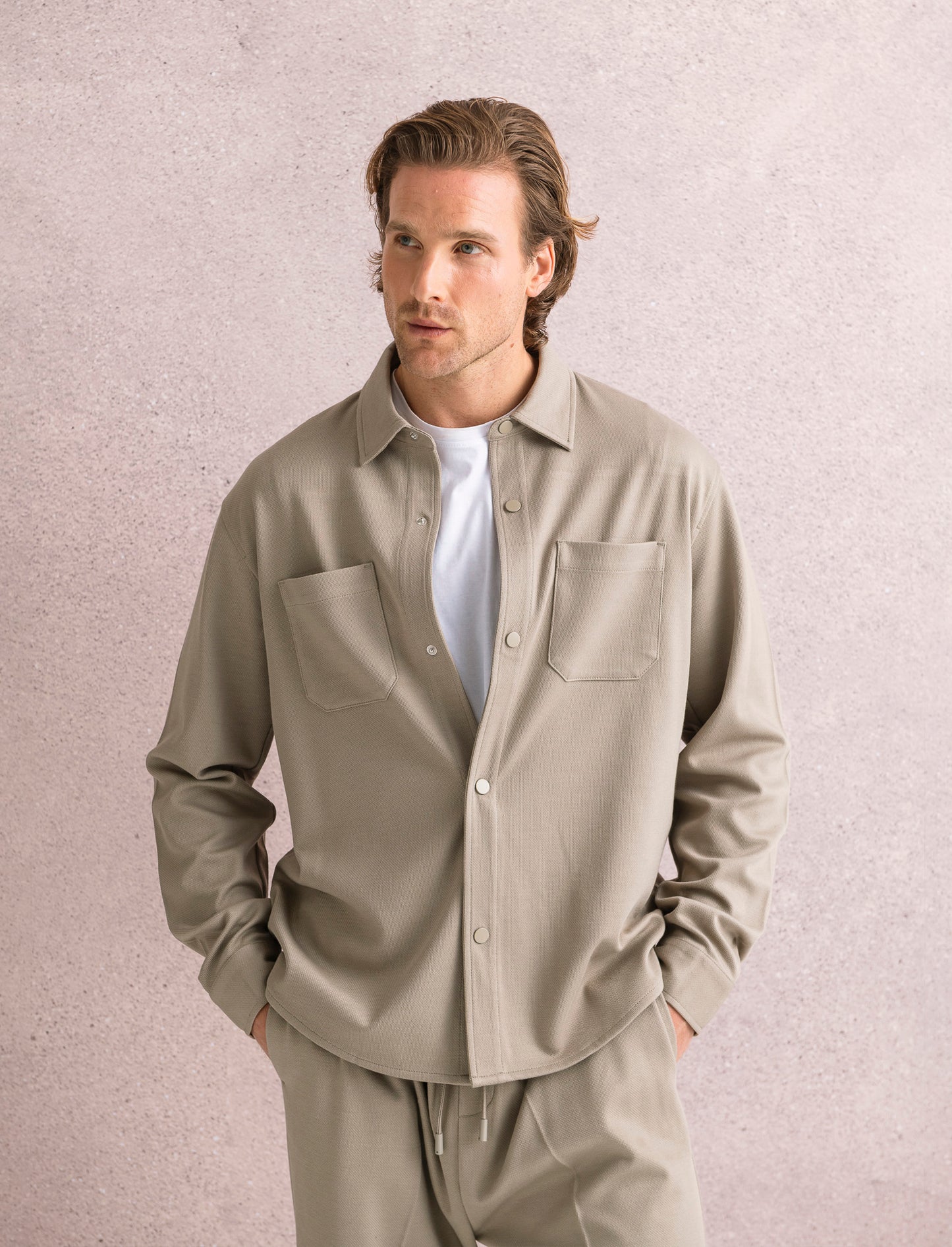CAMICIA DA COMPLETO LAVORAZIONE JACQUARD - Beige