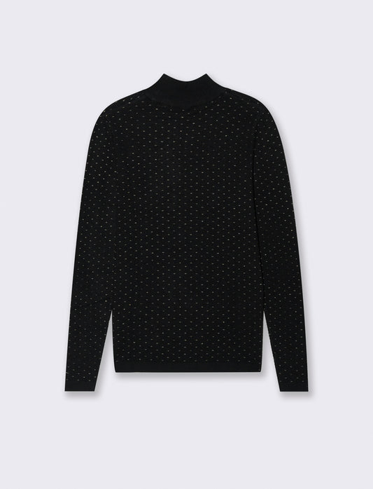 PULLOVER A COLLO ALTO - Nero