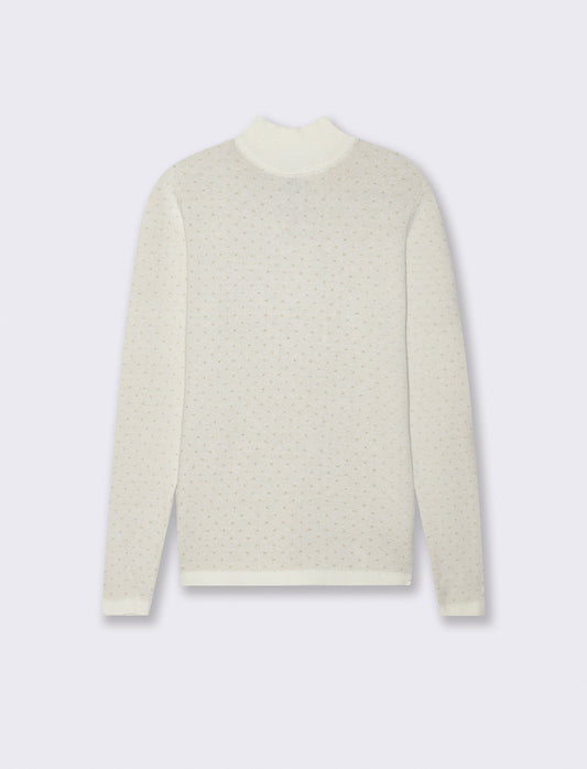 PULLOVER A COLLO ALTO - Avorio