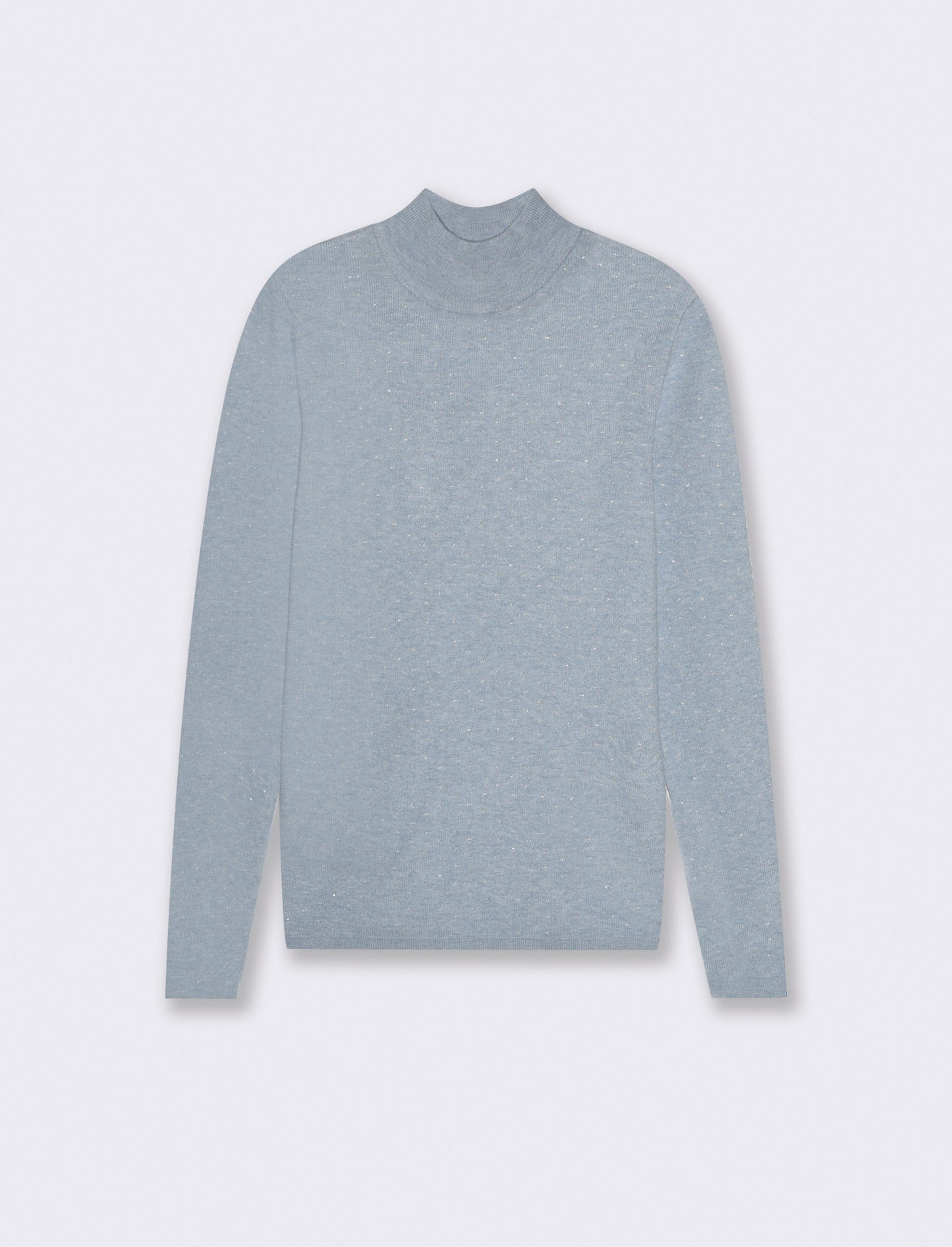 PULLOVER A COLLO ALTO - Celeste