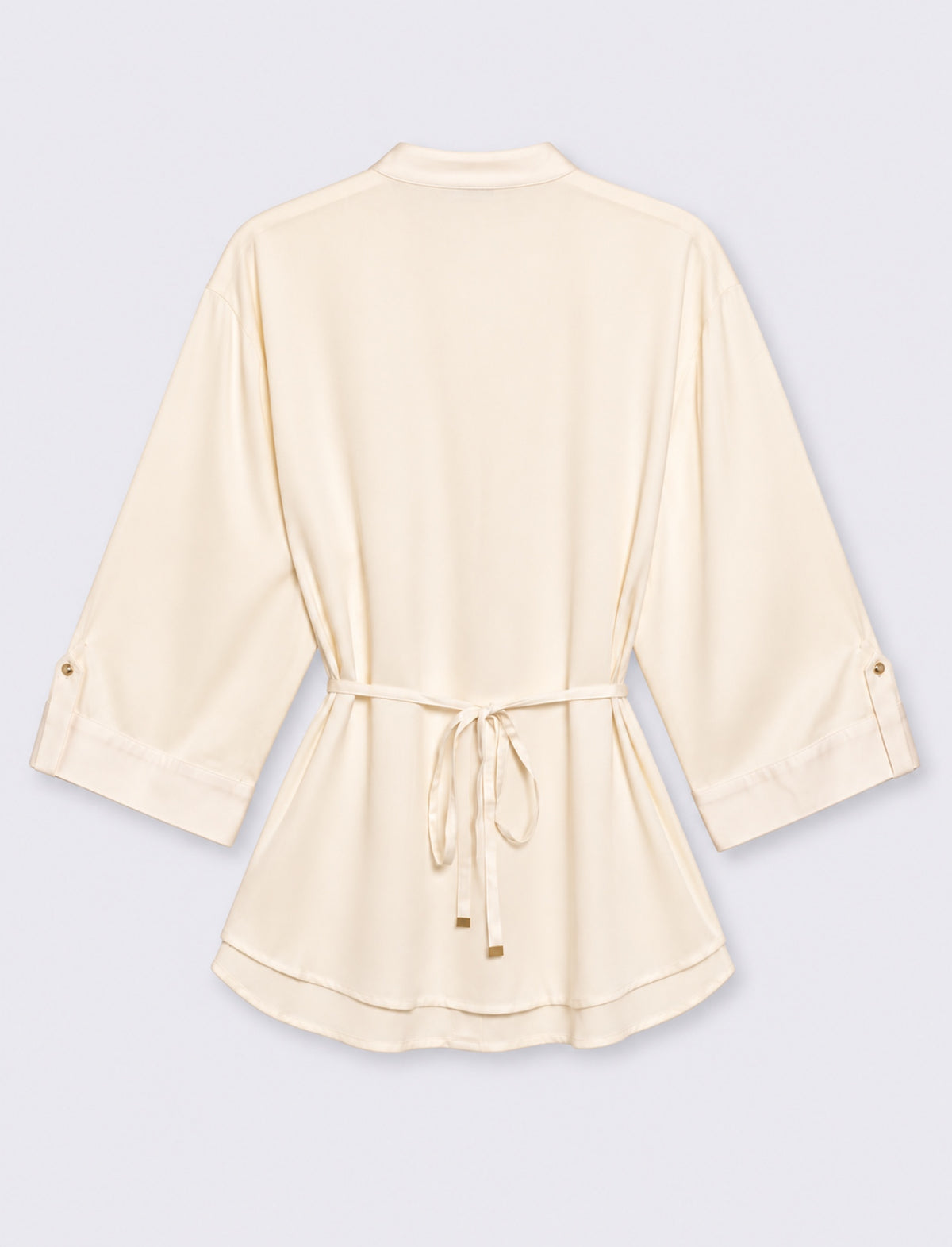 camicia manica lunga scollo a v - Avorio