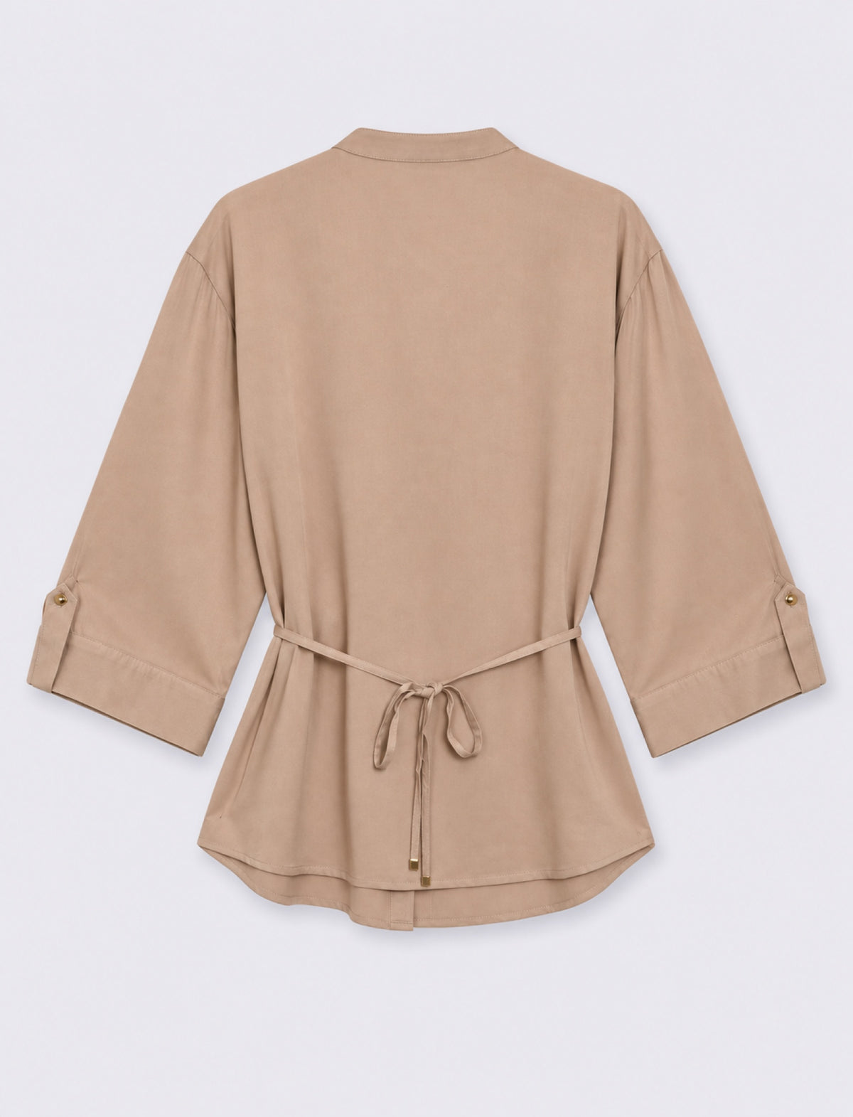 camicia manica lunga scollo a v - Grigio talpa