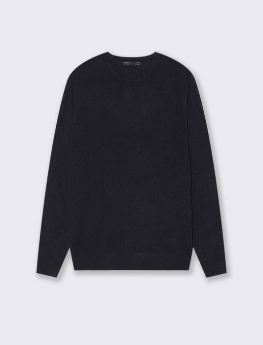 MAGLIA BASIC GIROCOLLO - Blu