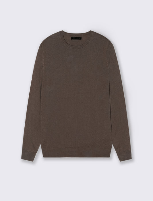 MAGLIA BASIC GIROCOLLO - Moro