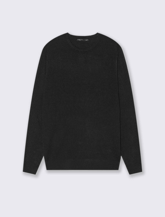 MAGLIA BASIC GIROCOLLO - Nero