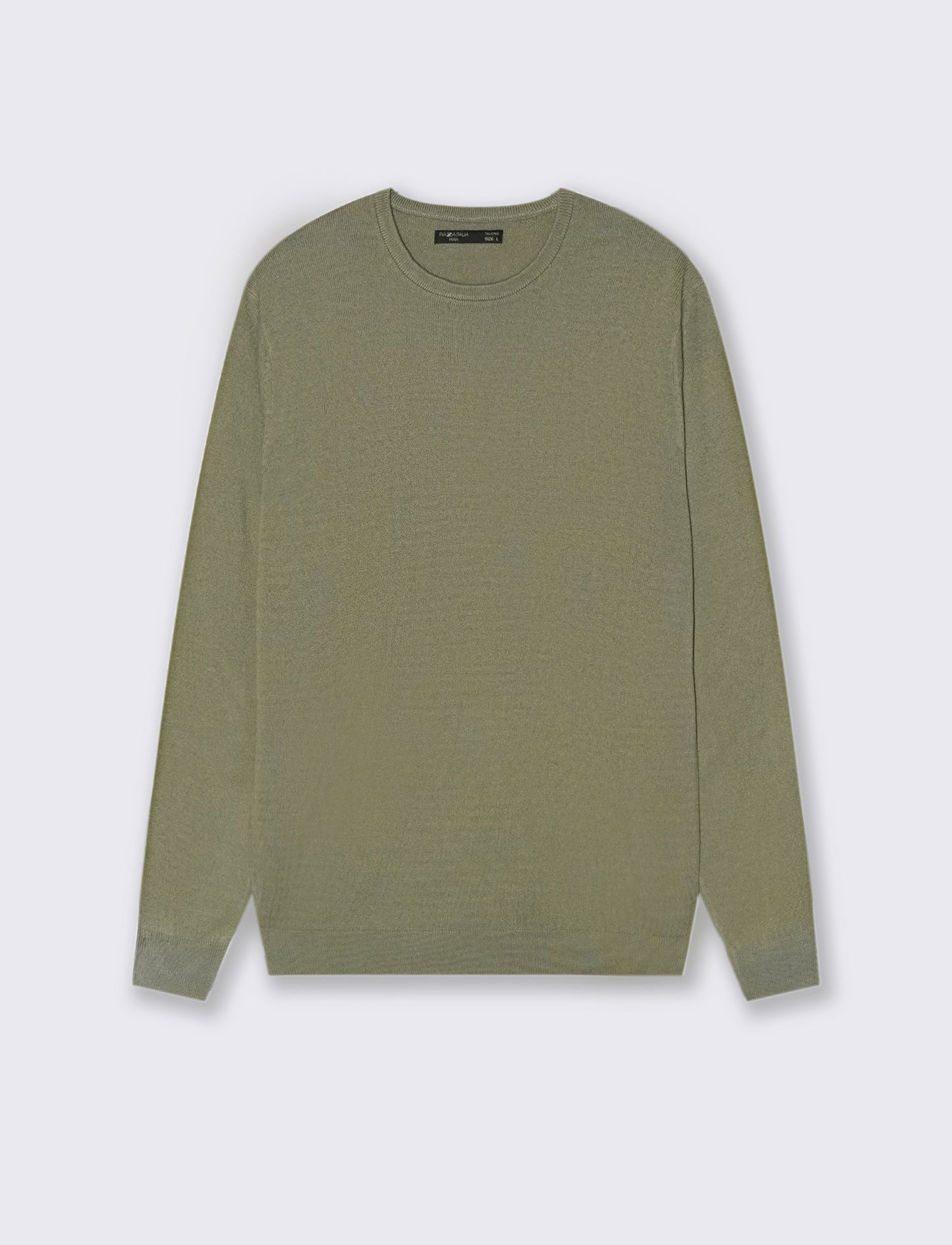 MAGLIA BASIC GIROCOLLO - Verde salvia
