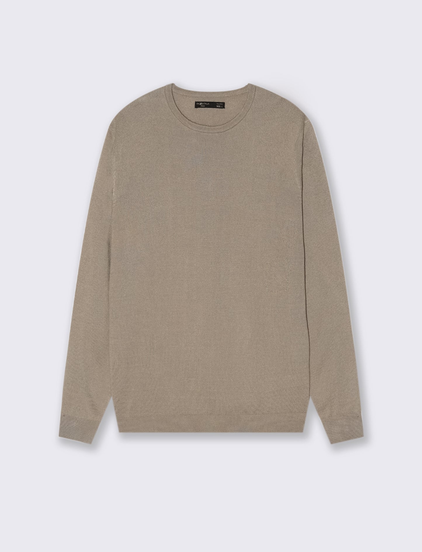 MAGLIA BASIC GIROCOLLO - Beige