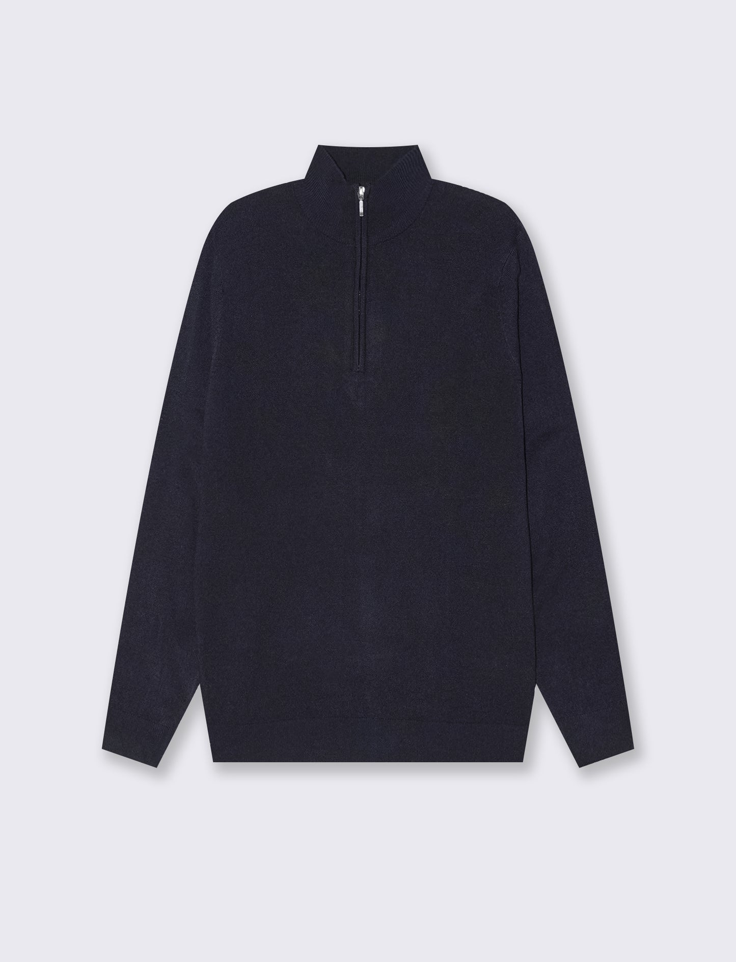 MAGLIA BASIC COLLO ALTO ZIP - Blu