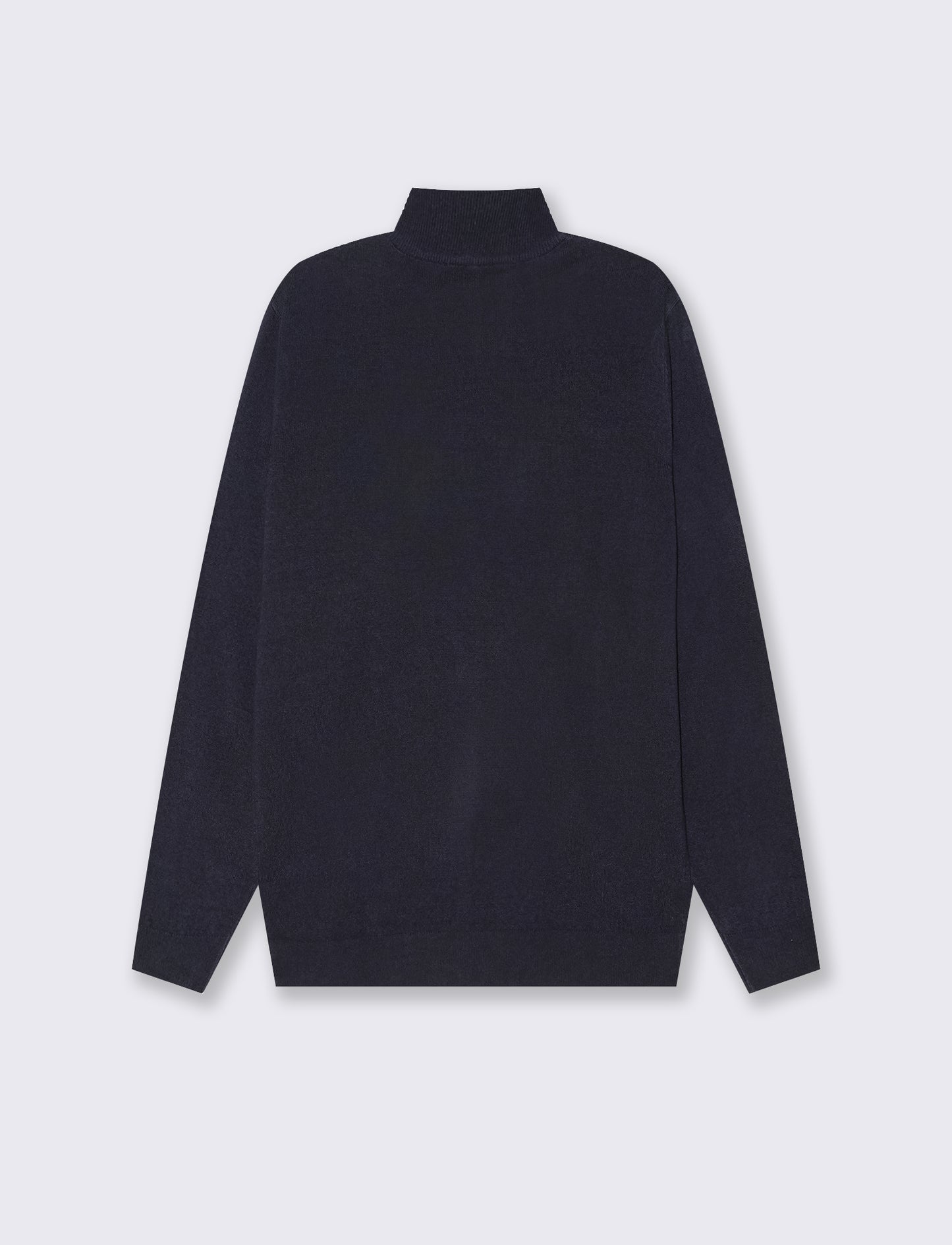 MAGLIA BASIC COLLO ALTO ZIP - Blu