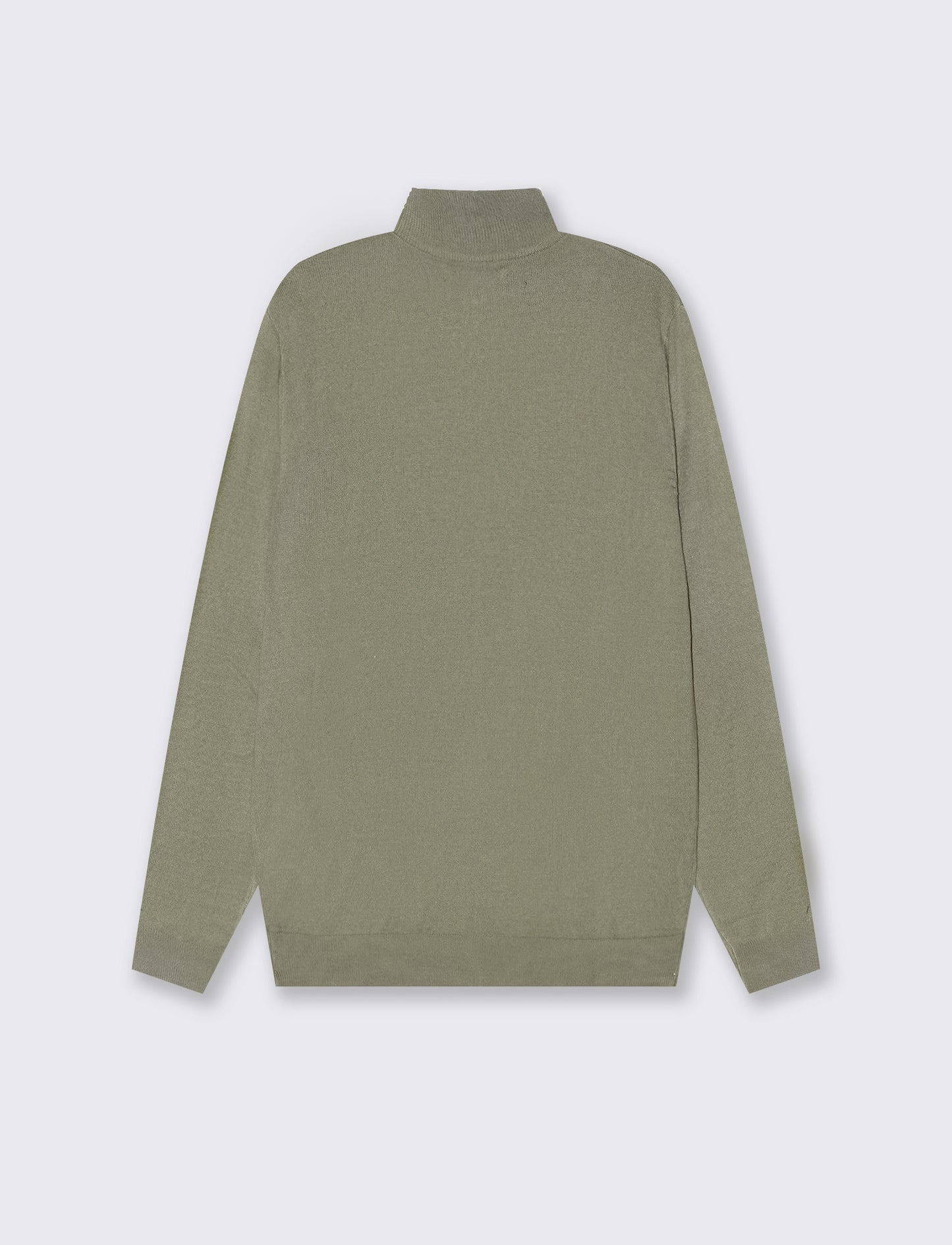 MAGLIA BASIC COLLO ALTO ZIP - Verde oliva