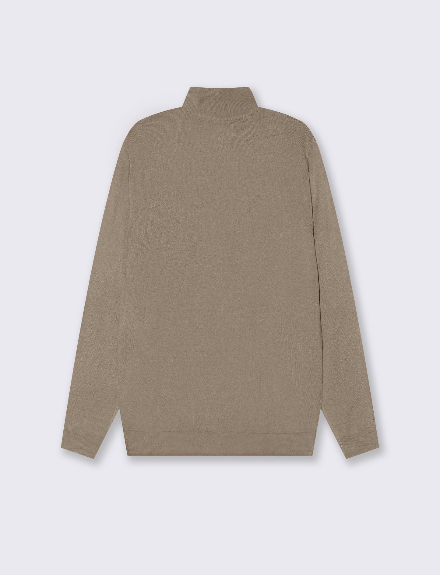 MAGLIA BASIC COLLO ALTO ZIP - Beige