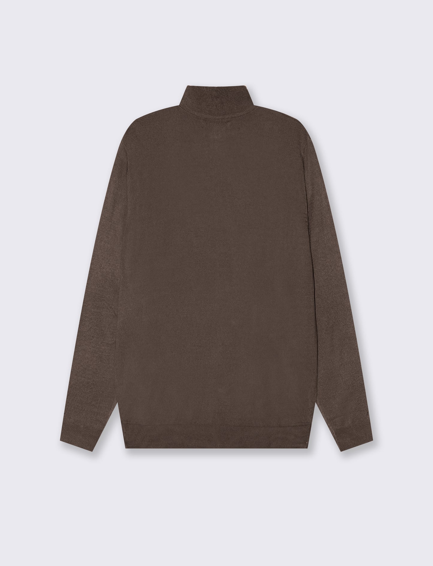MAGLIA BASIC COLLO ALTO ZIP - Moro