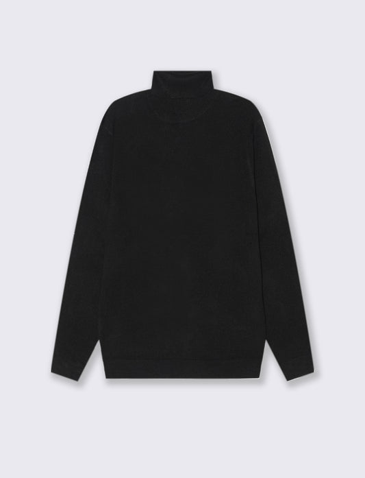 MAGLIA COLLO ALTO SLIM FIT - Nero