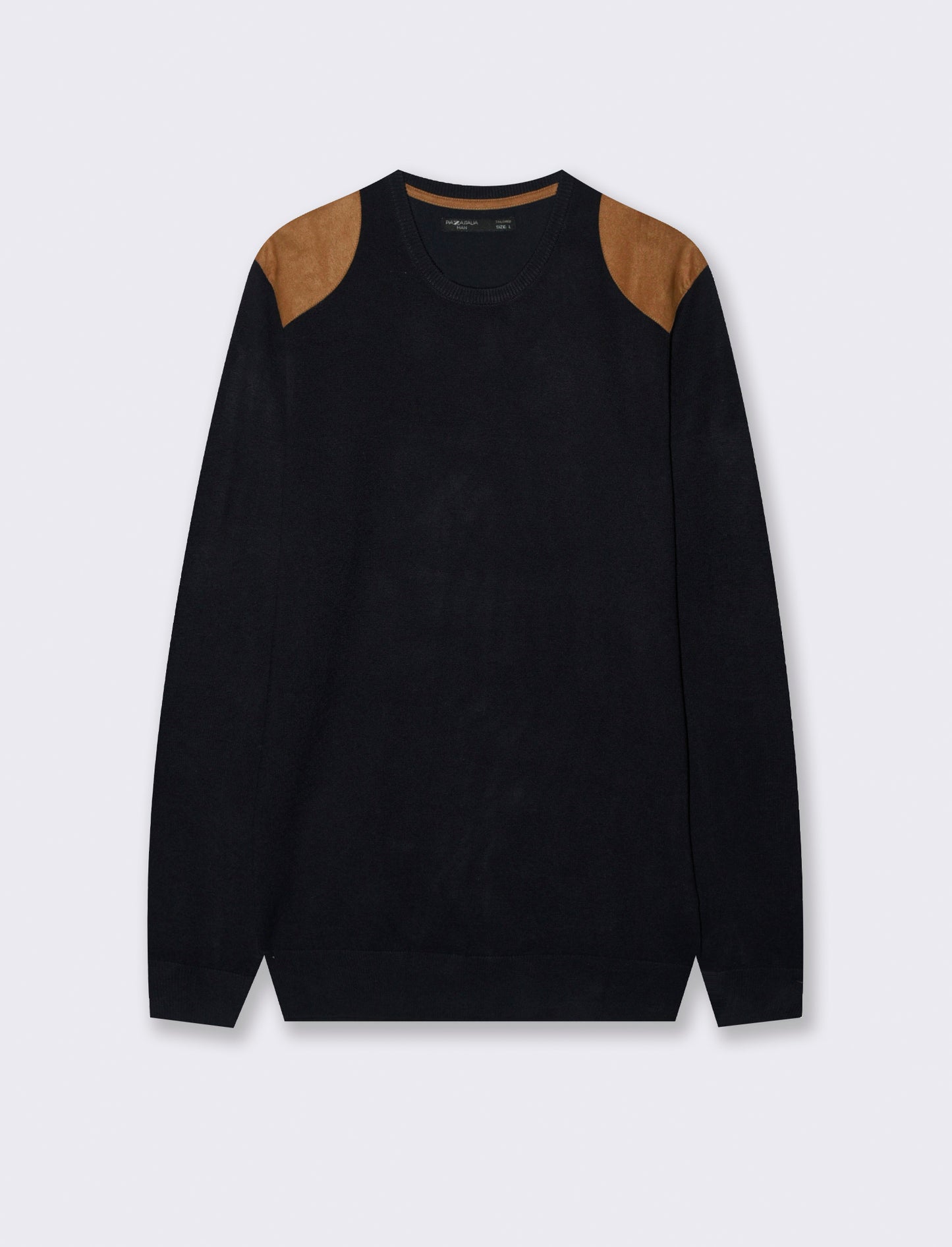 MAGLIA CON TOPPE EFFETTO SUEDE - Blu