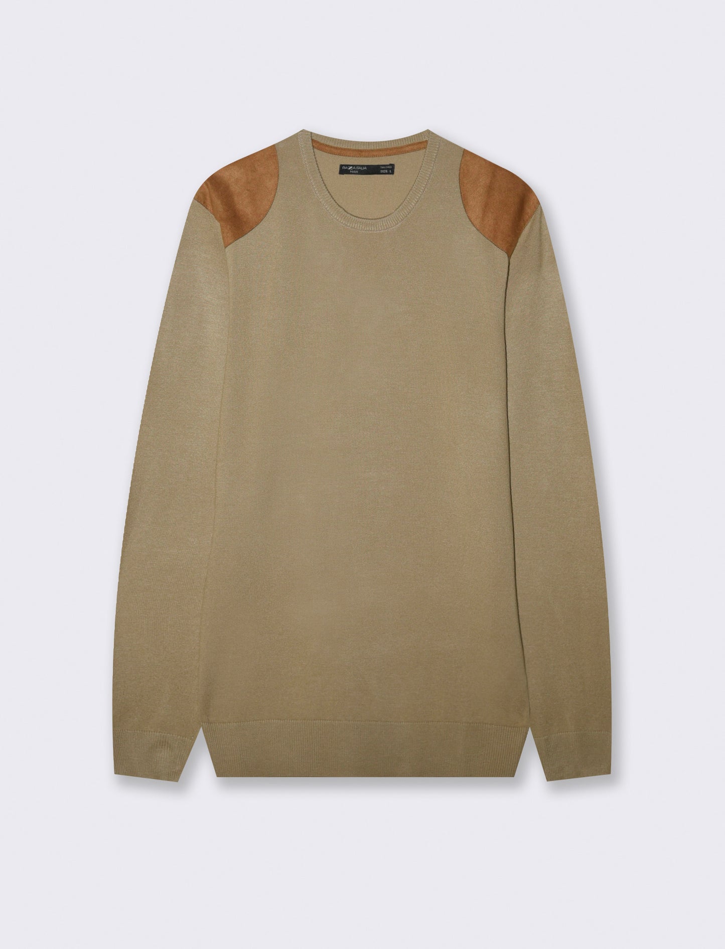 MAGLIA CON TOPPE EFFETTO SUEDE - Beige