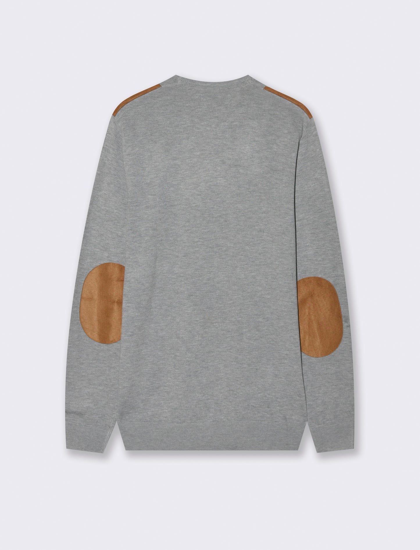 MAGLIA CON TOPPE EFFETTO SUEDE - Grigio mel.