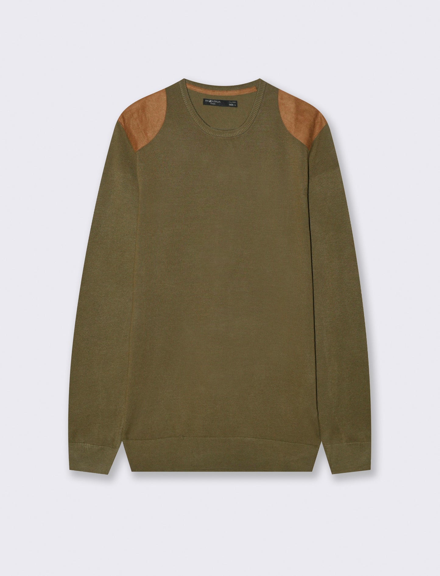 MAGLIA CON TOPPE EFFETTO SUEDE - Verde oliva
