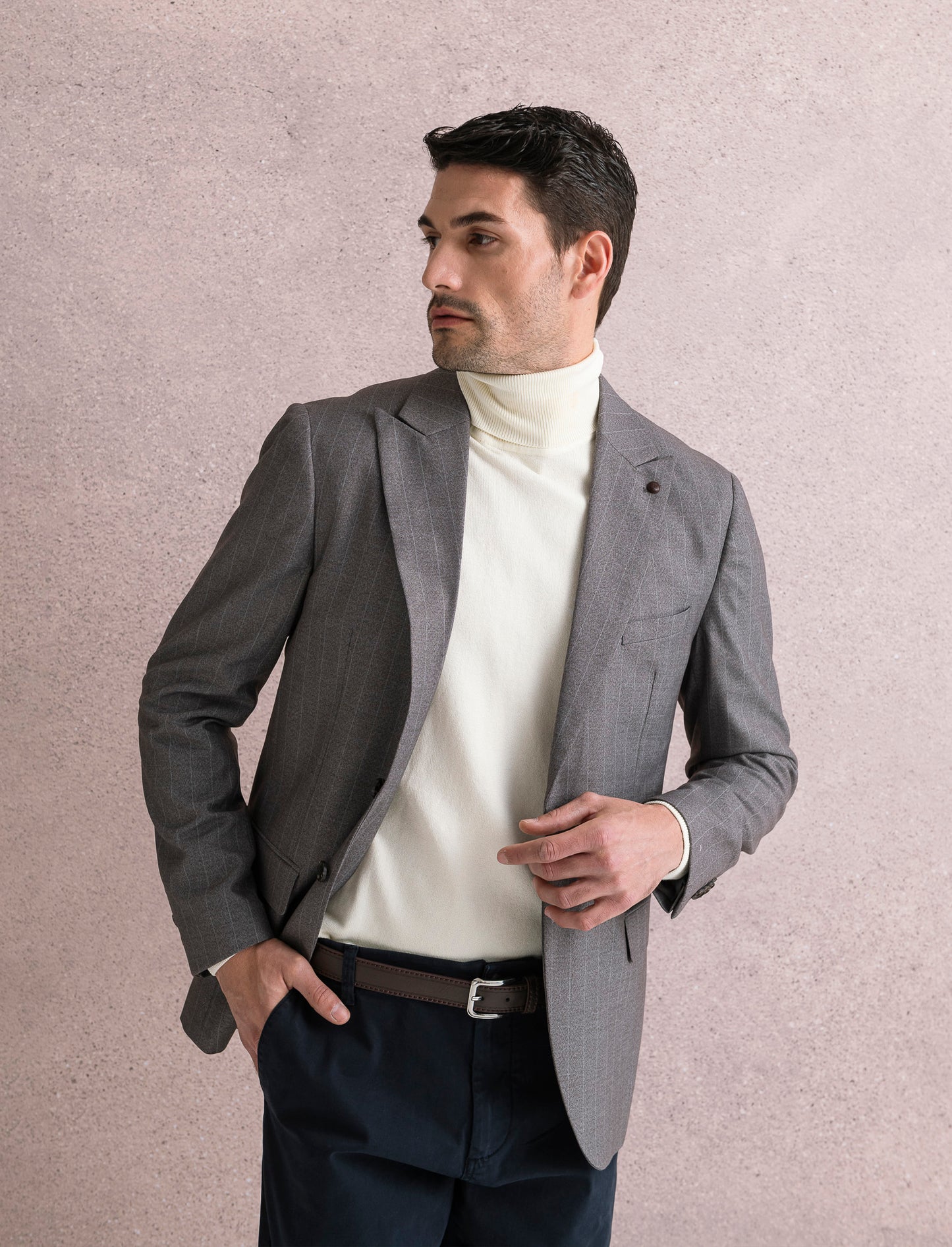 MAGLIA COLLO ALTO BASIC - Bianco