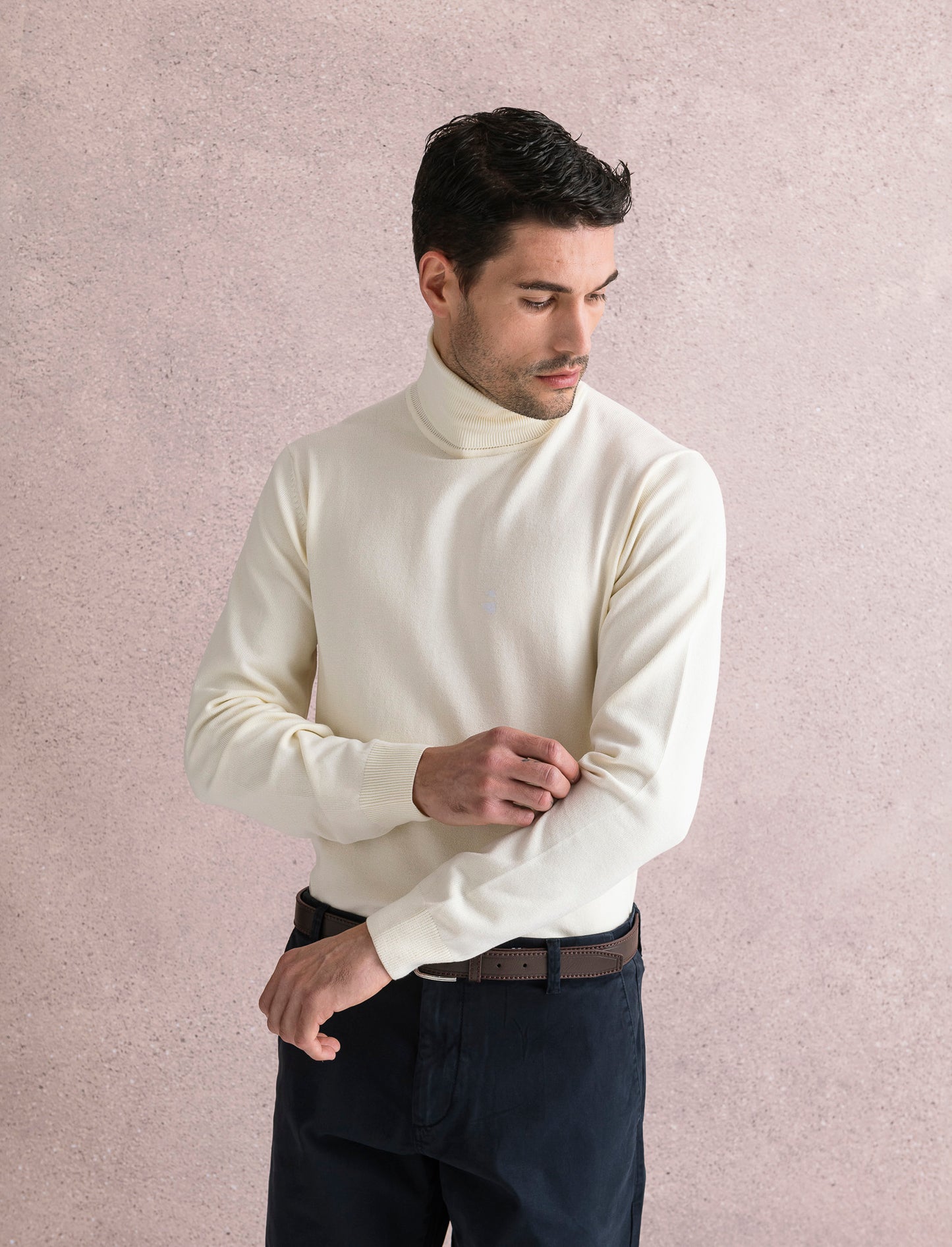 MAGLIA COLLO ALTO BASIC - Bianco