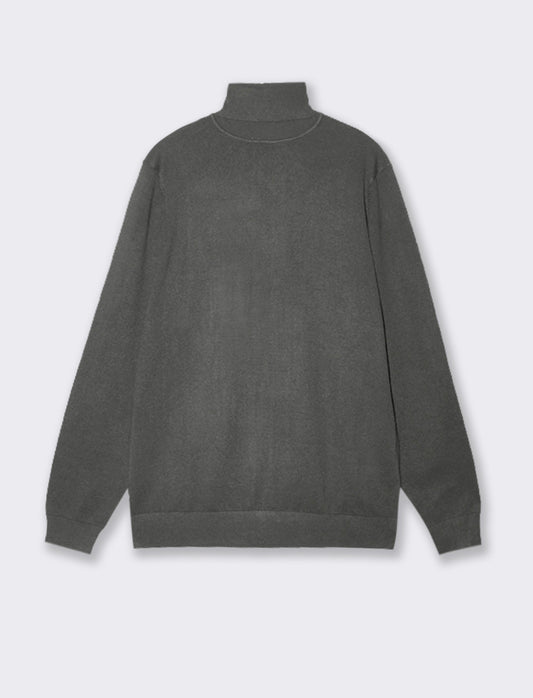 MAGLIA COLLO ALTO BASIC - Antracite melange