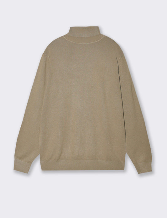 MAGLIA COLLO ALTO BASIC - Beige