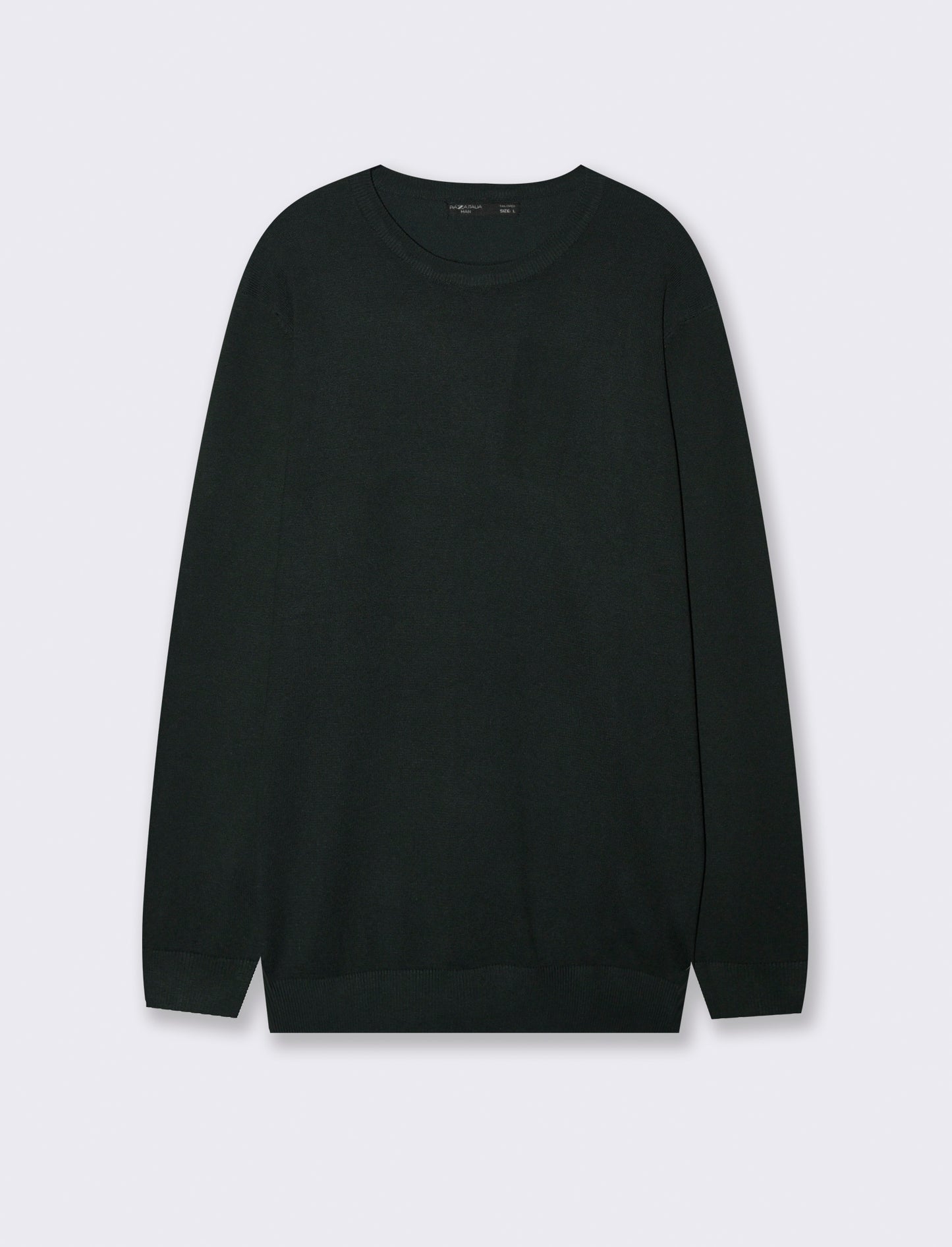 MAGLIA BASIC IN FILATO COMFORT - Verde scuro