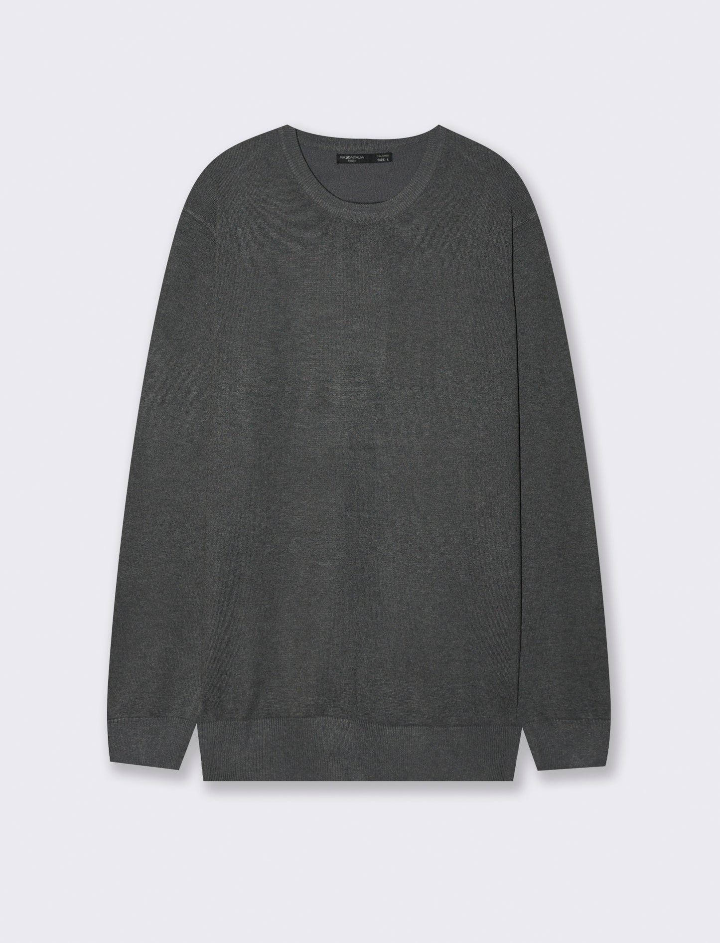 MAGLIA BASIC IN FILATO COMFORT - Antracite melange
