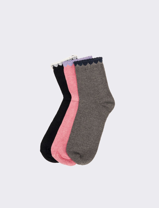 Calzini bambina con cuori 3 paia - Blu