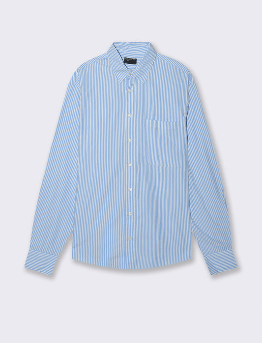 CAMICIA FANTASIA A RIGHE - Azzurro