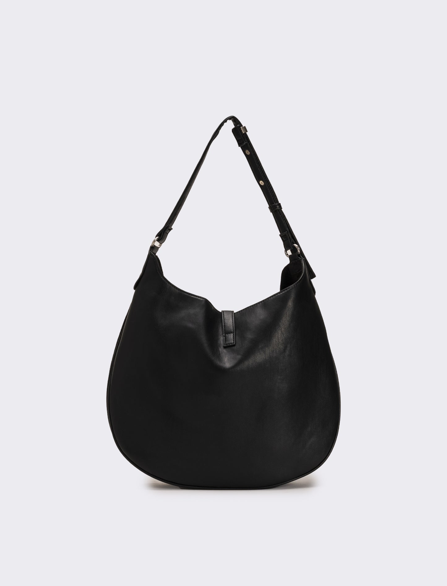 Borsa donna sacca mezzaluna in suede - Nero