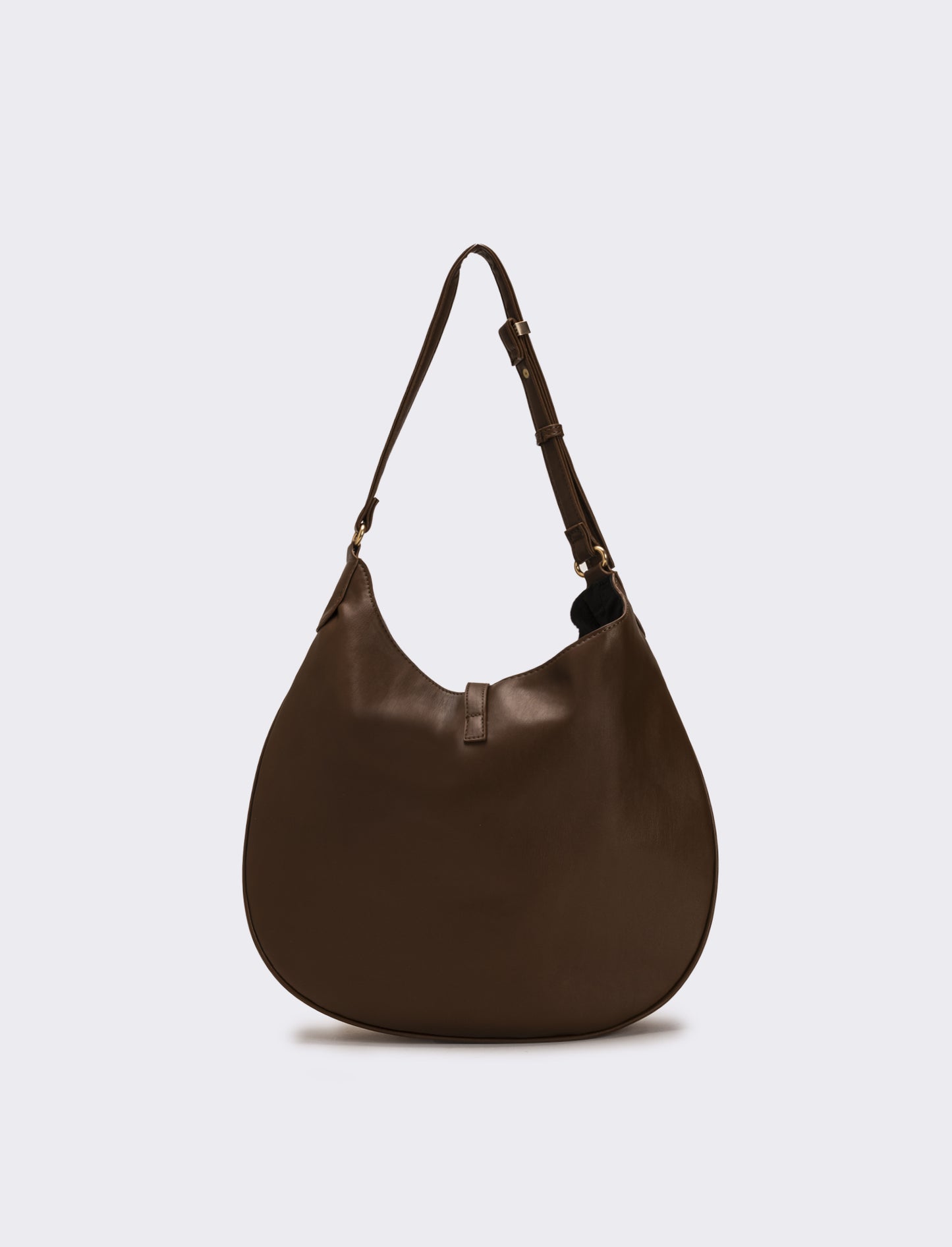 Borsa donna sacca mezzaluna in suede - Marrone